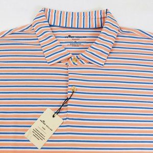 Peter Millar Seaside Drirelease Natural Touch Stripe Polo Shirt Size XL Striped